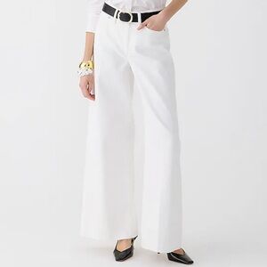 Jcrew High Rise Super Wide Leg Jean In White New With Tags Size 29